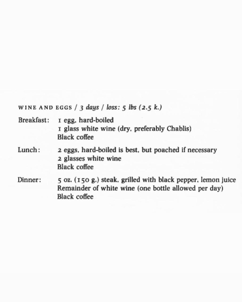 Что представляет собой диета «из Vogue» за 1977 год, которая помогает сбросить 2,5 кг за 3 дня